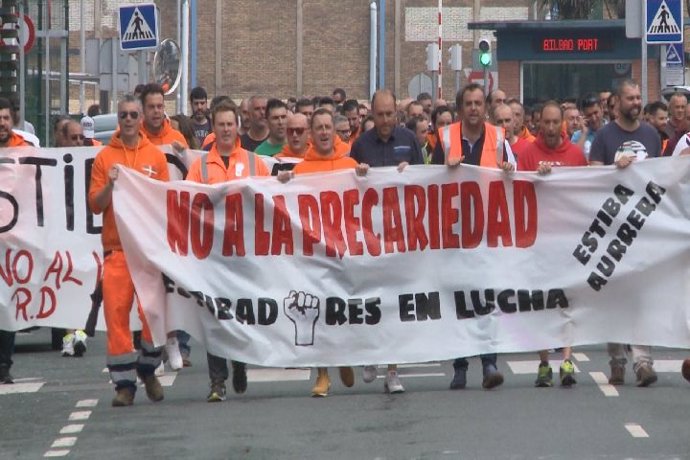 Estibadores de Bilbao en huelga