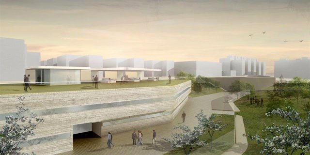 Recreación del nuevo centro de salud de Isla Chica en Huelva.