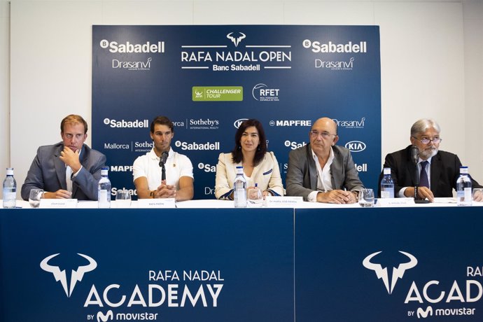 Nadal junto a Rienda en la presentación del Rafa Nadal Open Banc Sabadell
