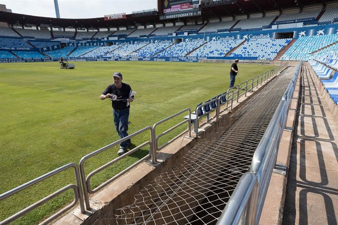 El Ayuntamiento está realizando obras de mejora en la Romareda 
