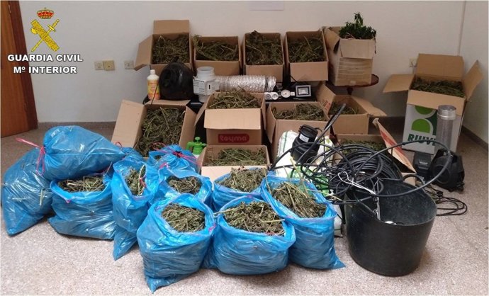 Los 34 kilos de droga almacenada