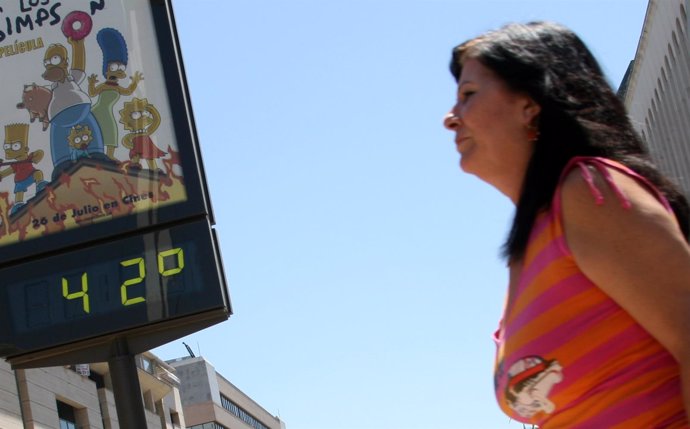 Termómetro con temperaturas altas en Sevilla