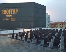 Imagen del 'Rooftop cinema' en Baluarte.