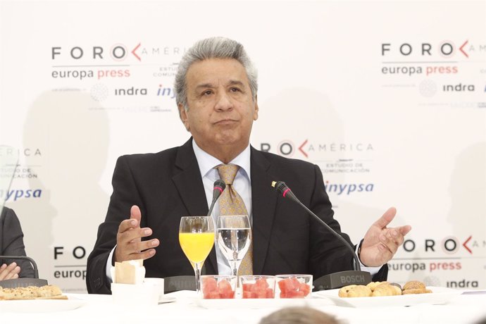 El presidente de la República del Ecuador, Lenín Moreno, protagoniza el desayuno