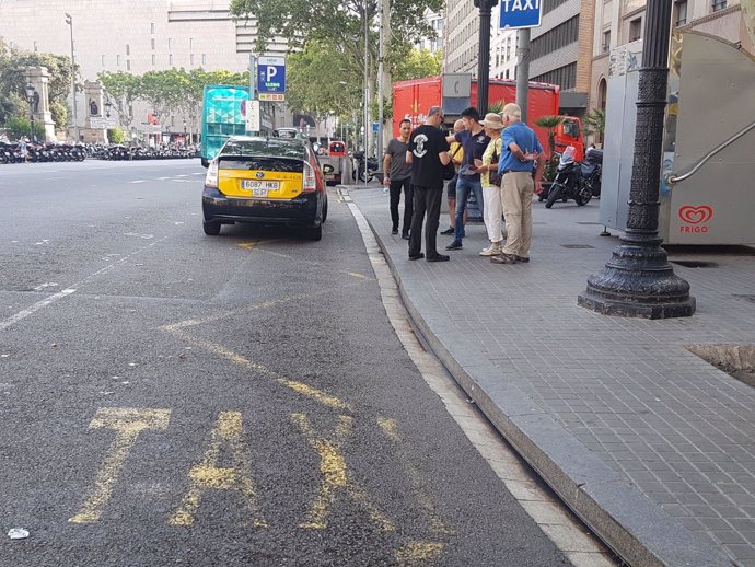 Hulega de taxis en Barcelona