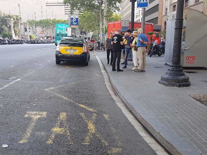 Hulega de taxis a Barcelona