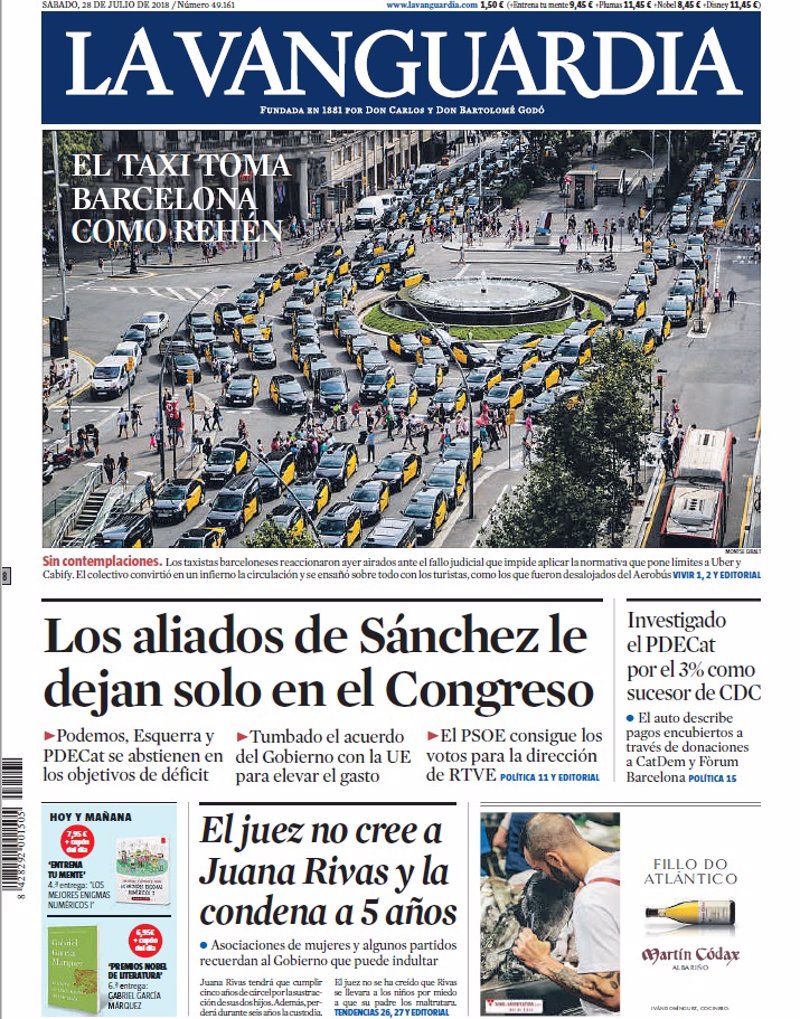 Las Portadas De Los Periodicos De Hoy Sabado 28 De Julio De 2018