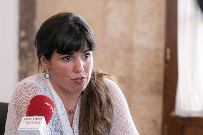 La líder andaluza de Podemos, Teresa Rodríguez, durante la entrevista