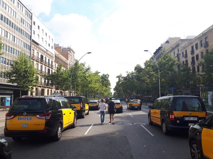Vaga de taxis a Barcelona