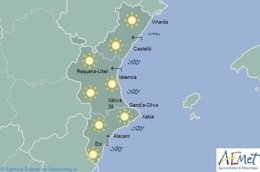 Predicción de Aemet del domingo 29 de julio de 2018