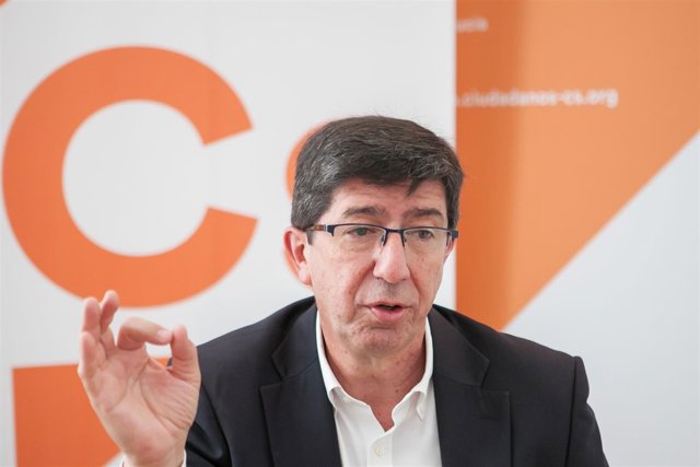 Juan Marín, líder de Cs en Andalucía, durante la entrevista