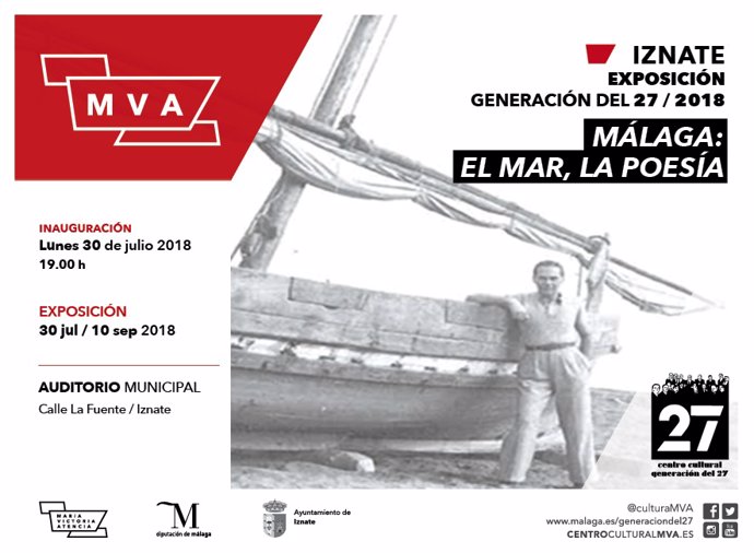 Cartel de la exposición 'Málaga: el mar y la poesia' de Diputación
