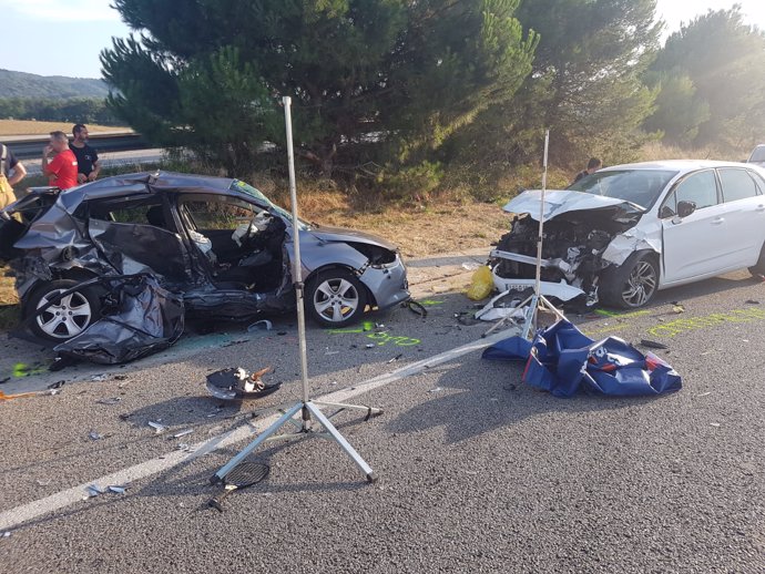 Accidente múltiple en Llinars del Vallès (Barcelona)
