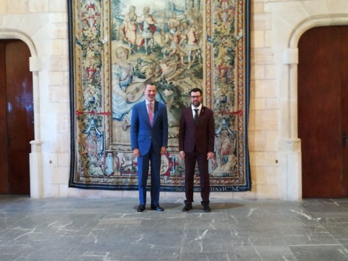 El Rey Felipe VI recibe en audiencia al alcalde de Palma, Antoni Noguera