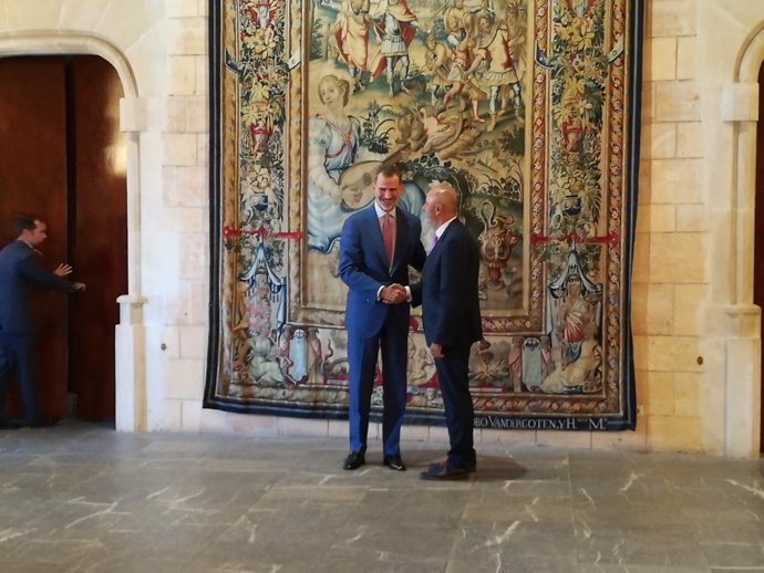 El Rey Felipe VI recibe al presidente del Consell de mallorca, Miquel Ensenyat