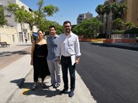Noguera visita las obras de asfaltado de la Avenida Picasso, que finalizan este lunes