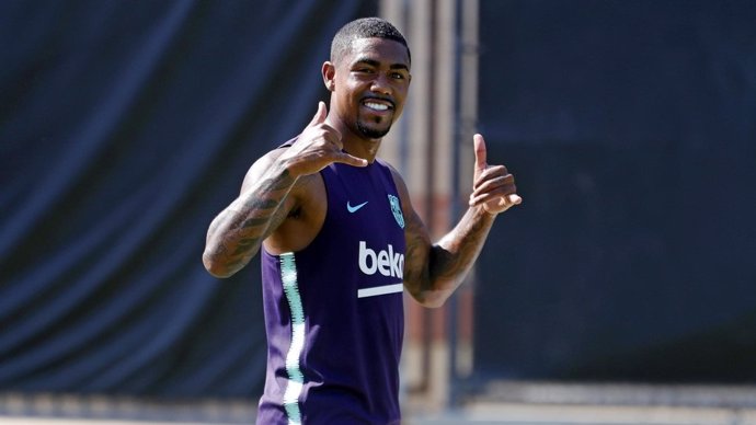 Malcom en el entrenamiento del FC Barcelona