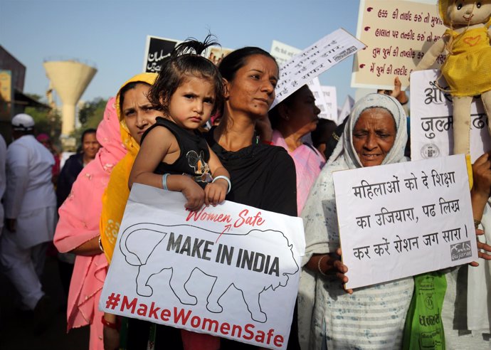 Manifestación contra las violaciones en India