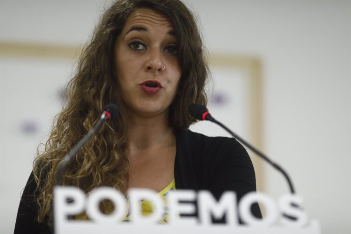 Rueda de prensa de Noelia Vera en la sede de Podemos