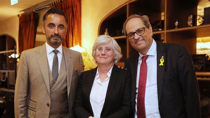 El president de la Generalitat, Quim Torra, Clara Ponsatí i Aamer Anwar