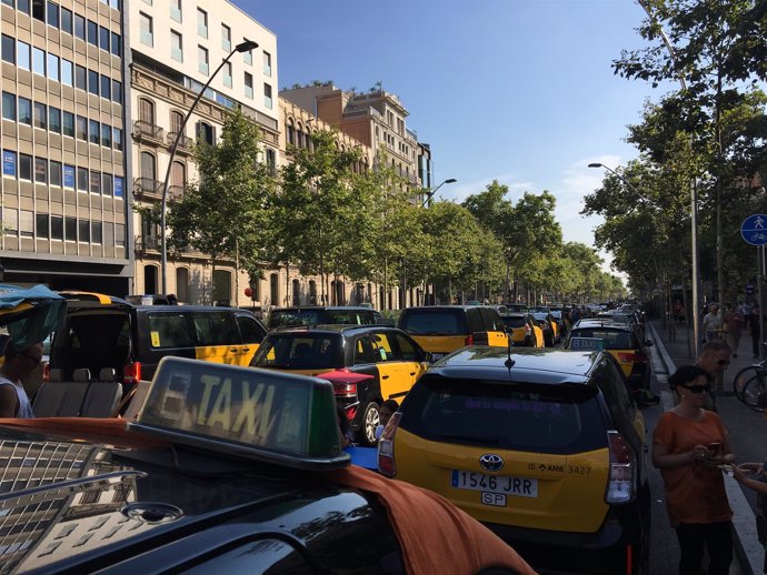 Huelga de taxis en Barcelona