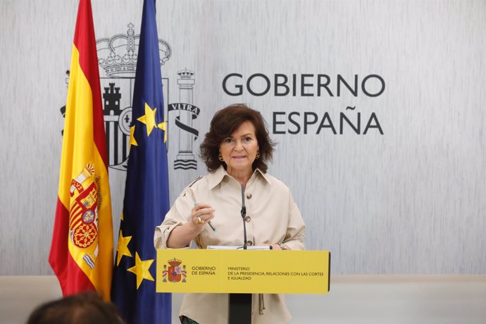 La vicepresidenta del Gobierno, Carmen Calvo, preside la reunión de la Conferenc