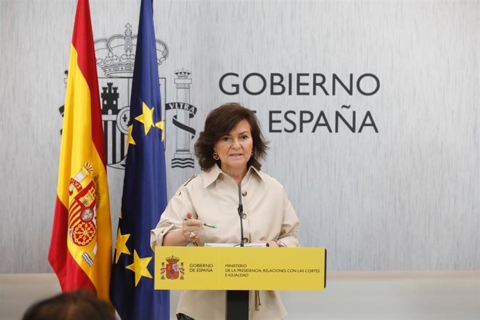 La vicepresidenta del Gobierno, Carmen Calvo, preside la reunión de la Conferenc