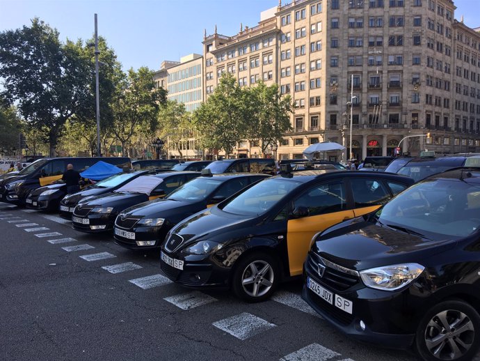 Huelga de taxis en Barcelona