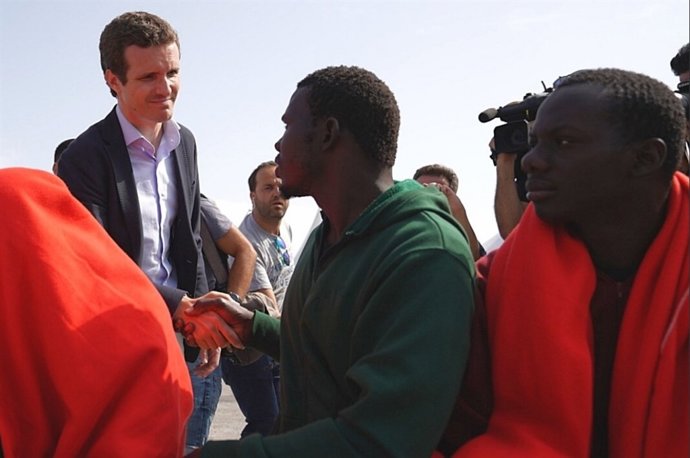 El presidente del PP, Pablo Casado, en Algeciras