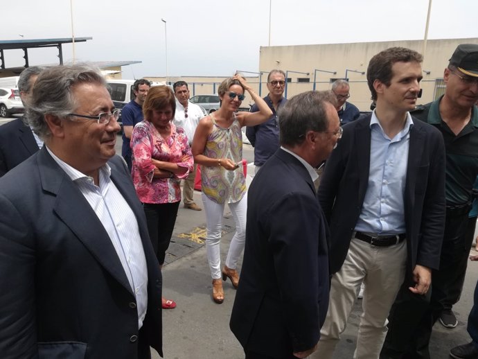 Pablo Casado, durante su visita a Ceuta