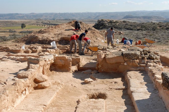 Excavaciones en el yacimiento 'El Palao' de Alcañiz (Teruel)
