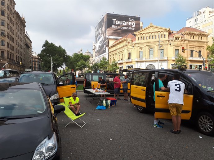 Vaga de taxis a Barcelona