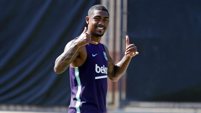 Malcom en el entrenamiento del FC Barcelona
