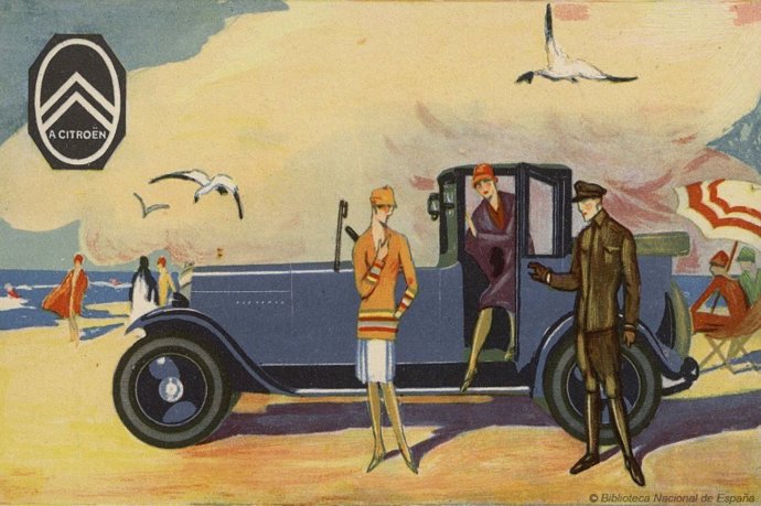 Postal de automóviles Citroen de 1927