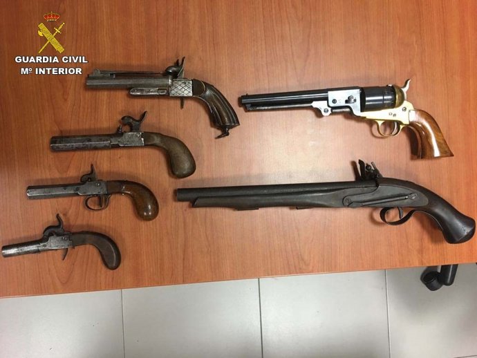 Armas incautadas por la Guardia Civil 