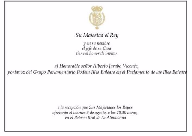 Jarabo envía un mensaje al protocolo de la Casa Real donde cuenta que no asistirá a la recepción del Rey en La Almudaina