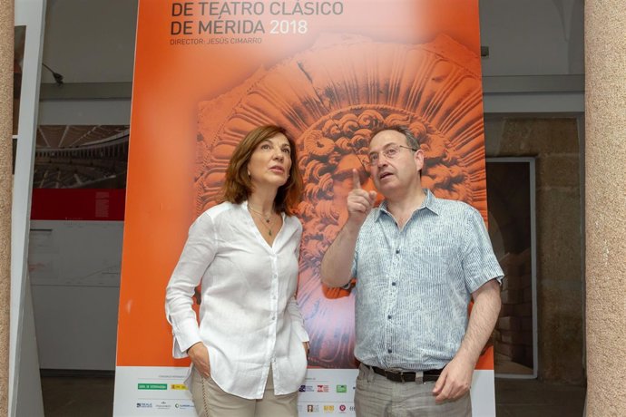 Amaya de Miguel y Jesús Cimarro, en Mérida