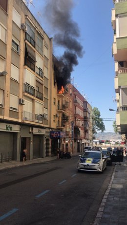 Incendio en un edificio de Xàtiva 