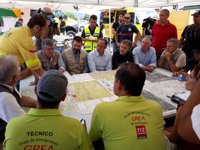 El alcalde de Nerva (Huelva) espera que el incendio quede "controlado" esta misma jornada