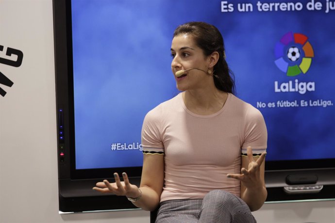 Carolina Marín en la Presentación Spot LaLiga4Sports vs Bullying