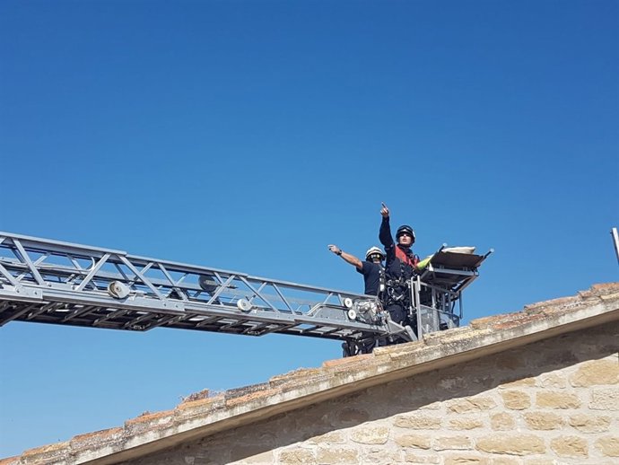 Rescate en el tejado del hombre inconsciente