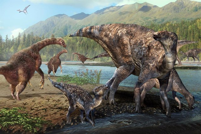 Coexistencia de hadrosaurio y therizinosaurio en Alaska