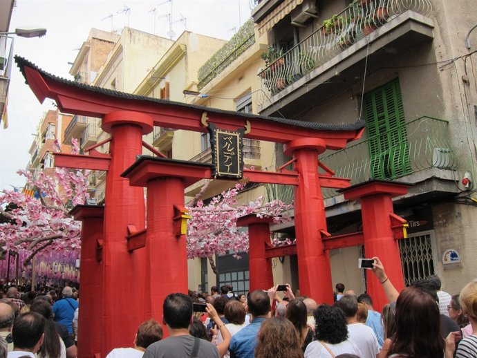 El carrer Verdi a les festes de Gràcia del 2015