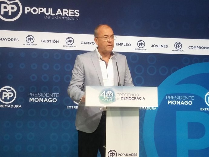El presidente del PP de Extremadura, José Antonio Monago