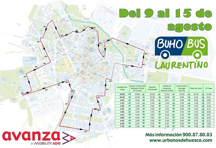 Plano y horarios bus laurentino