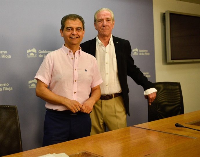 Herreros y Pascula, momentos previos a la rueda de prensa.