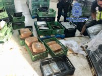 Intervenida en Málaga más de media tonelada de cocaína dentro de bloques de comida congelada