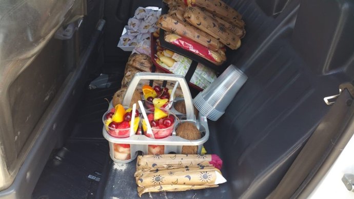 Comida decomisada por la policía local de Sant Josep