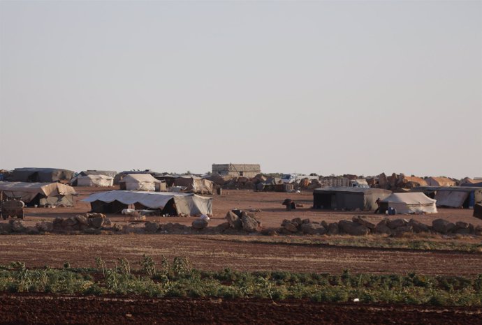 Campo para desplazados internos en la provincia de Idlib