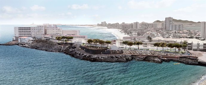 Imagen de la futura plaza al mar en la zona del Galúa